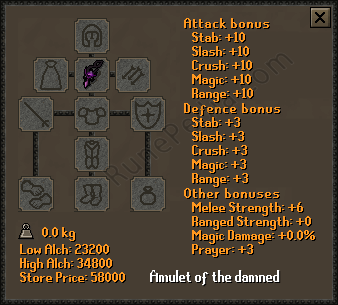 nose Agent Nebu Amulet of the damned OSRS: Item stats, price & other information - RP
